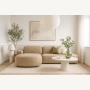 Olio Autentico Sofa narożna w kształcie litery L Tkanina Raven 34